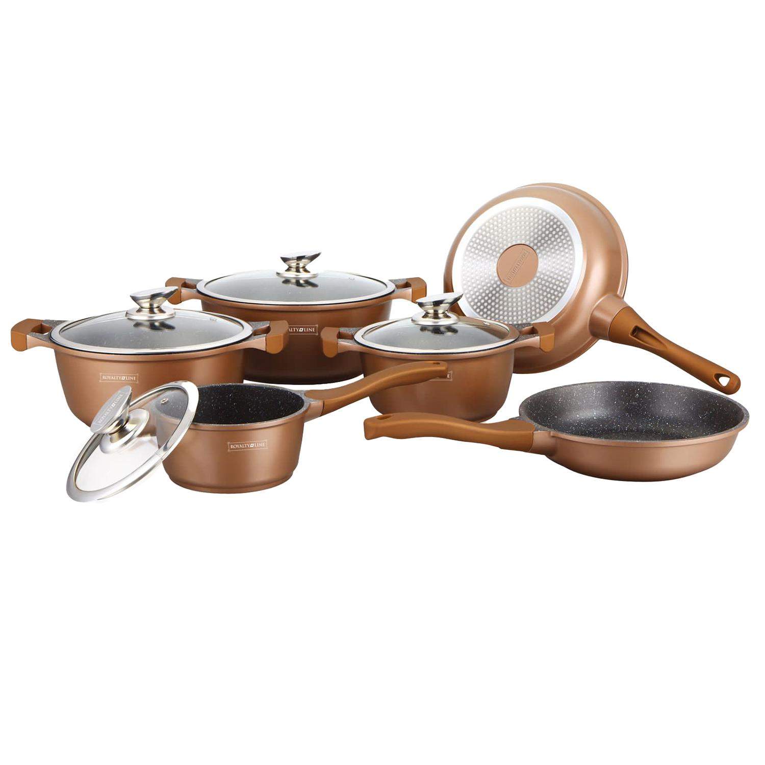 Sæt med køkkengrej, 6 pander - brun