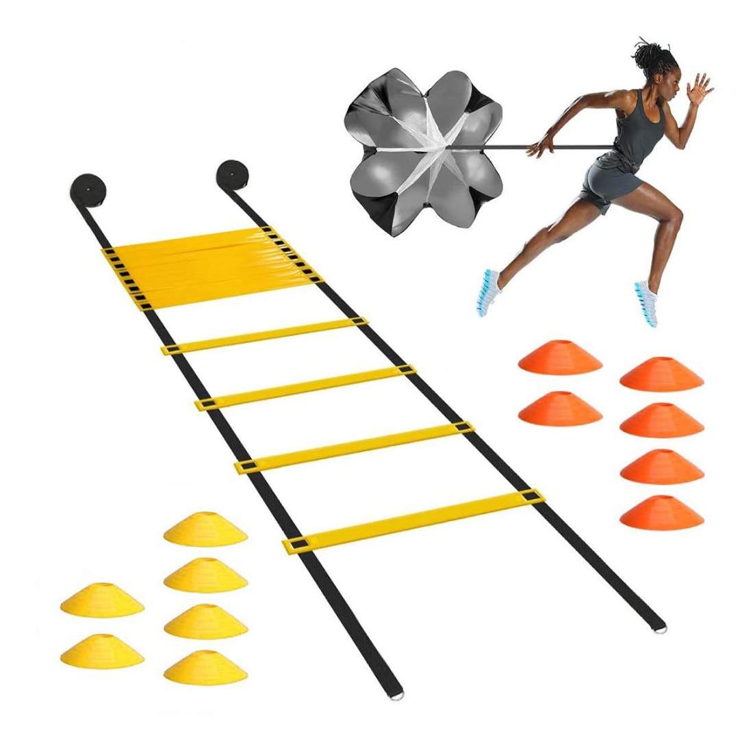 Set med Träningsstege och Koner | Sport & Fritid - Träning - Träningsutrustning | Pryloteket