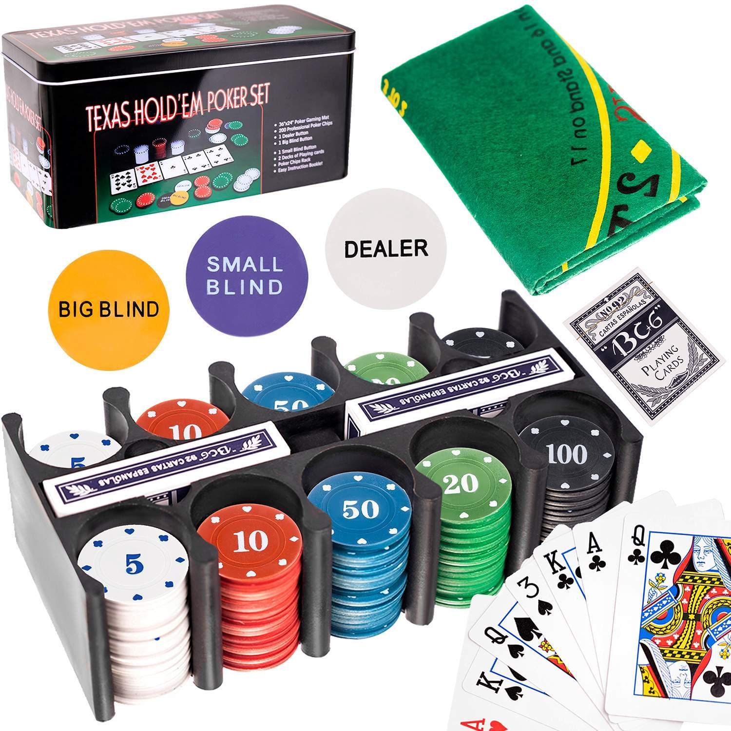 Pokerset - Texas Holdem | Leksaker & Spel - Sällskapsspel - Kortspel - Poker | Pryloteket