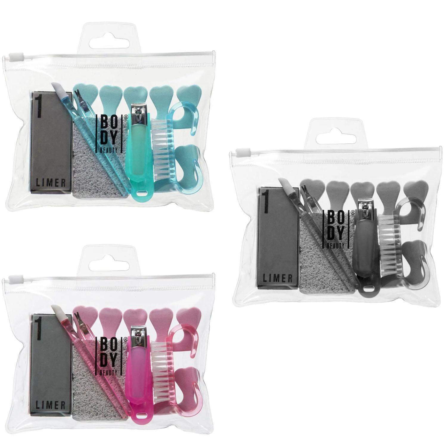 Manicure og Pedicure sæt, 8 dele - Usorterede farver