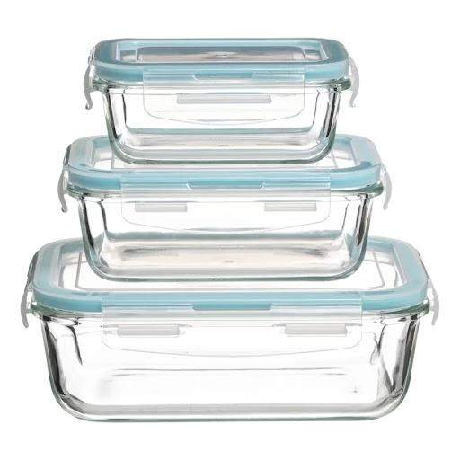 3x Madkasser i glas - Ovnsikker
