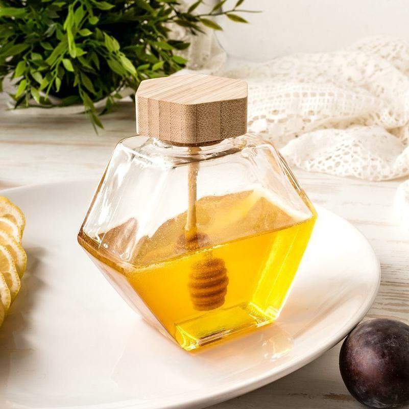 Honungsburk i Glas - Hexagon | Hem & Hobby - Hem & Hushåll - Kök | Pryloteket
