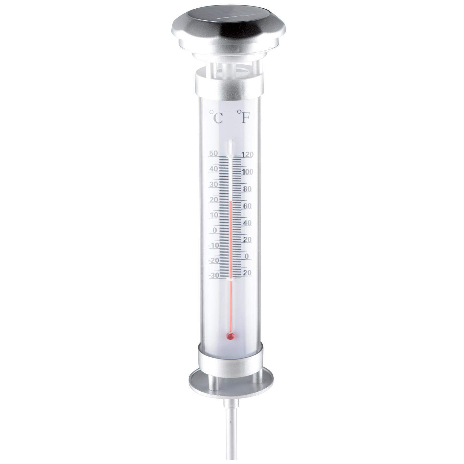 Solcellelampe med termometer