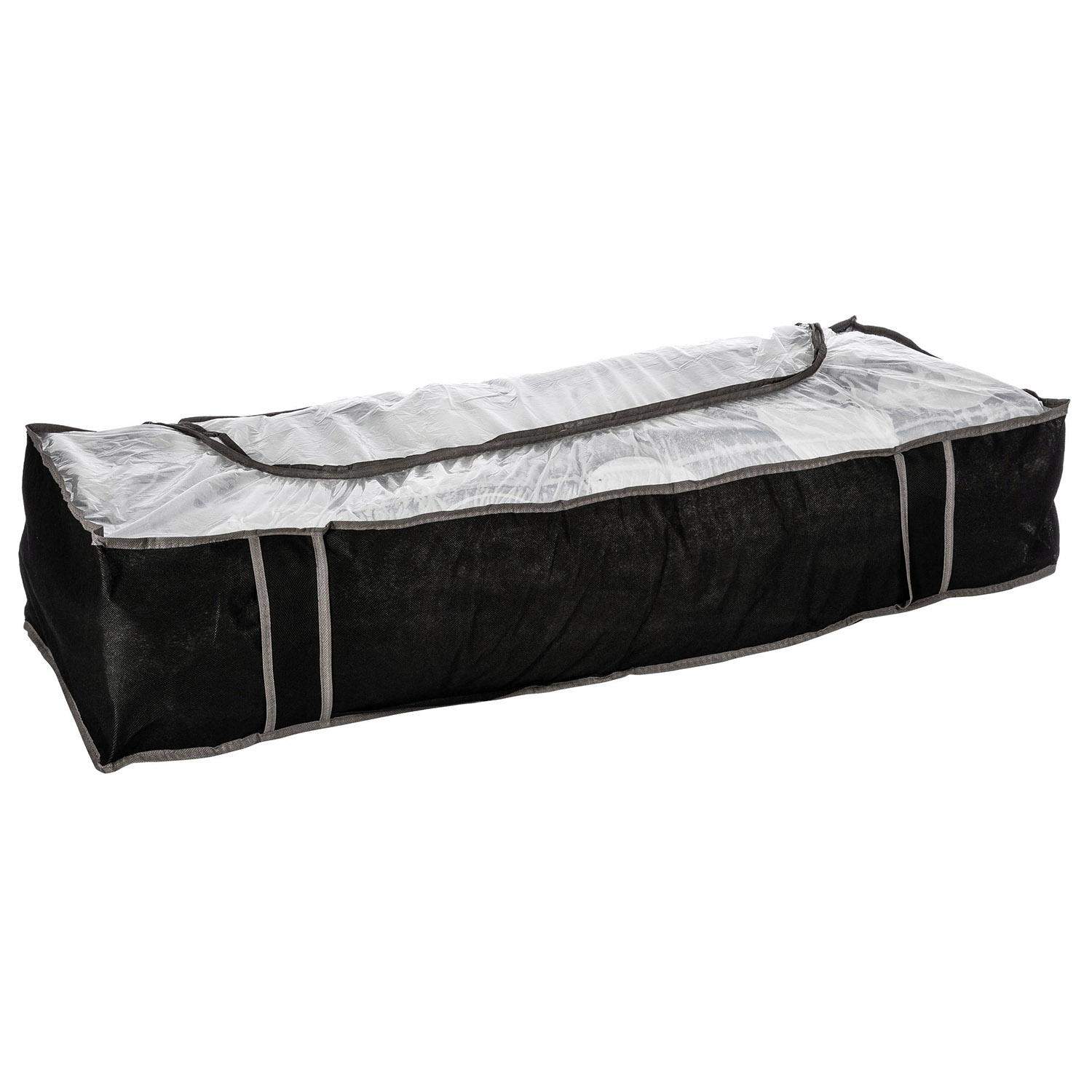 Sengeskuffe i stof (2 farver) Sort Rektangulær Tekstil 100cm x 45cm x 20cm - Sort - 100cm x 45cm x 20cm - Silje