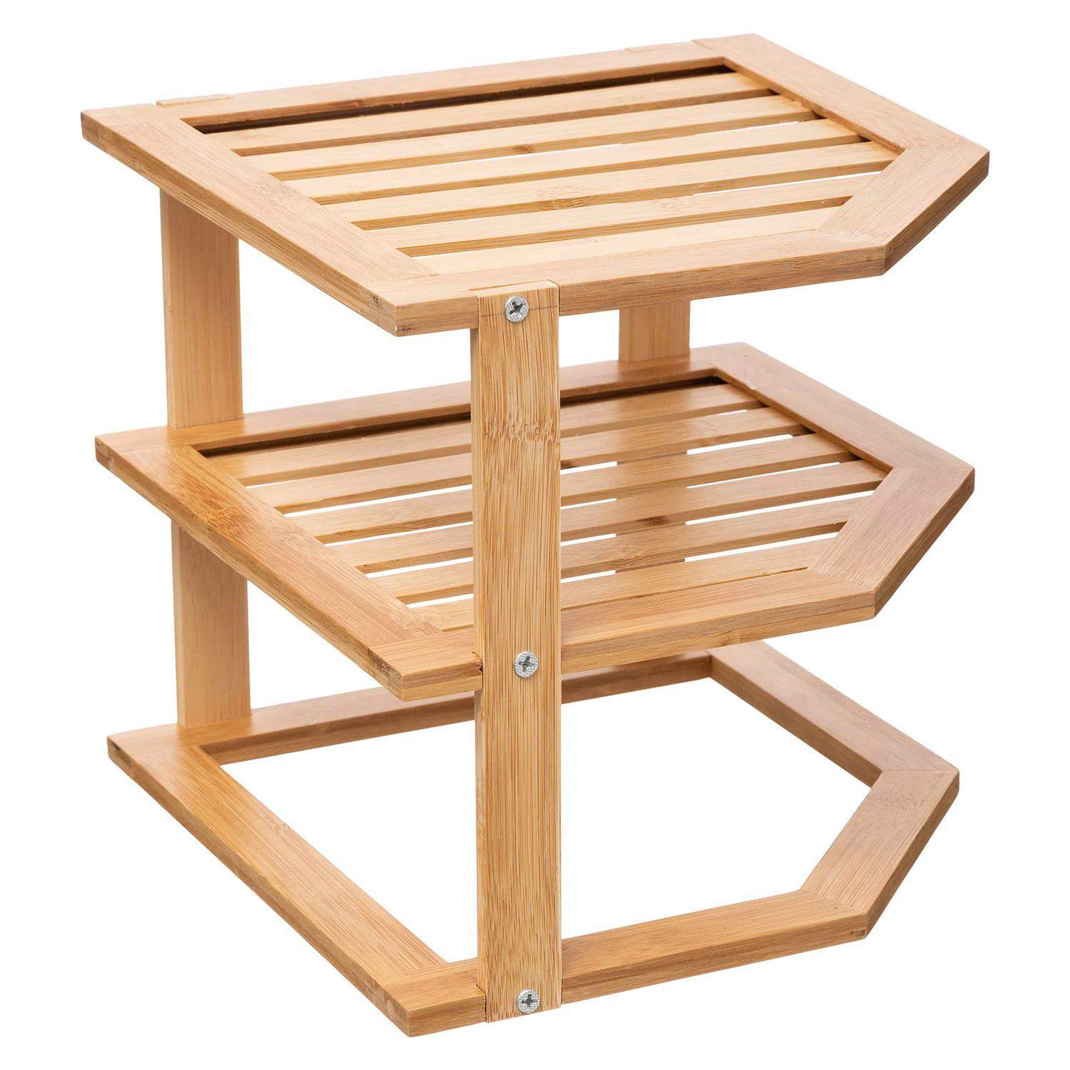 Minireol i bambus - Natur - 25cm x 25cm x 22,1cm - Adeline