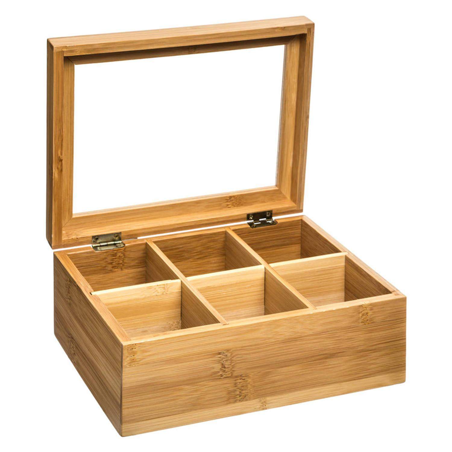 Teboks i bambus (2 varianter) Natur Rektangulær Træ 22cm x 16cm x 9cm - Natur - 22cm x 16cm x 9cm - Adeline