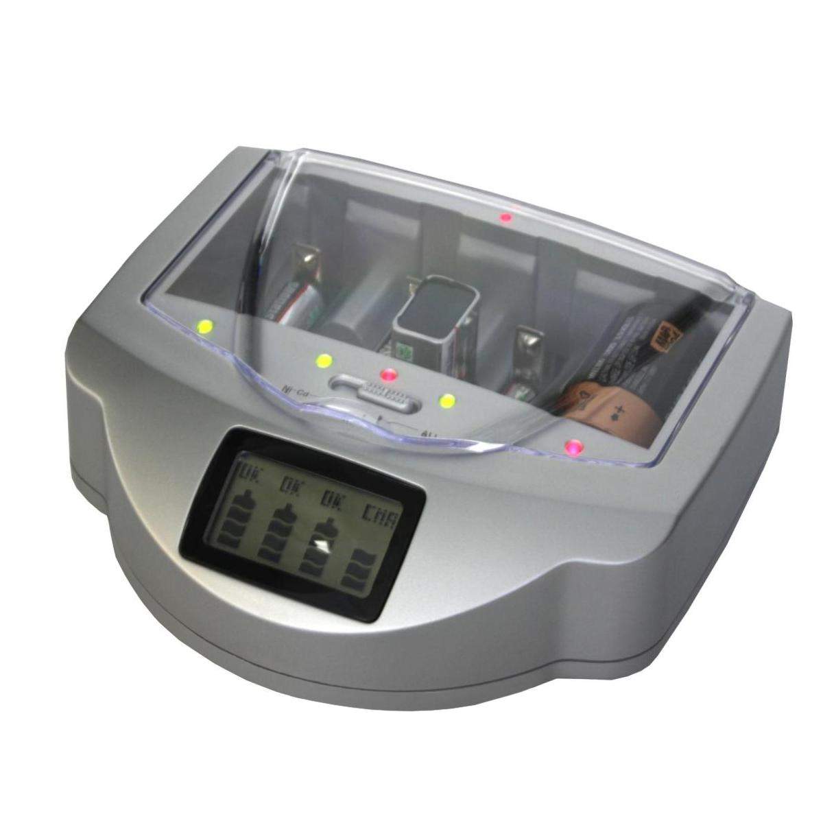 Universal batterioplader med LCD display