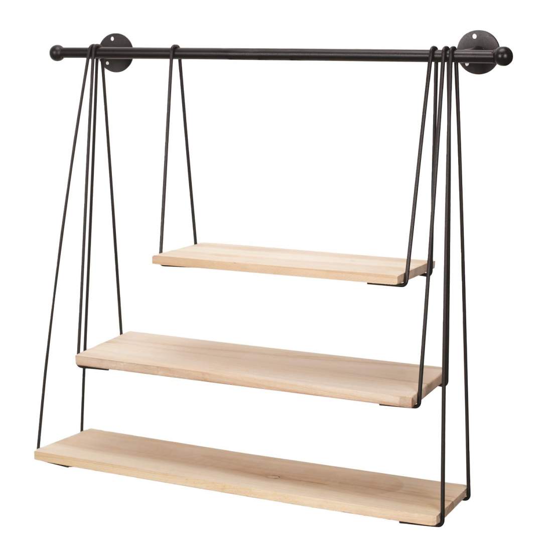Vägghylla, 3 Hyllplan - Trä och Metall | Hem & Hobby - Hem & Hushåll - Inredning & Dekoration | Pryloteket
