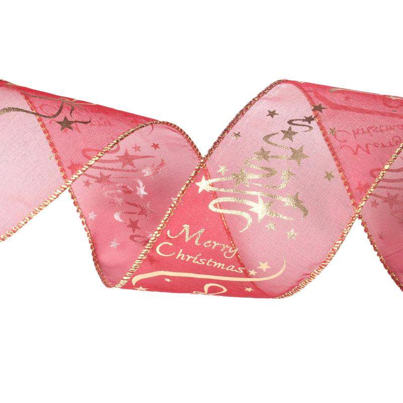 Rött Band med Julmotiv