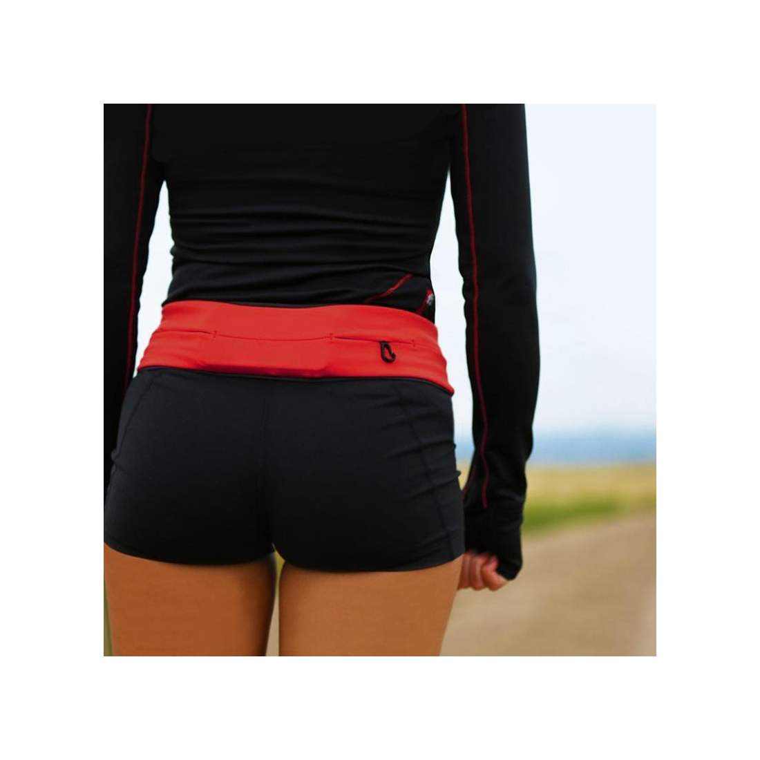 Handy Waterresistant Runners Belt with Pockets Red eStore