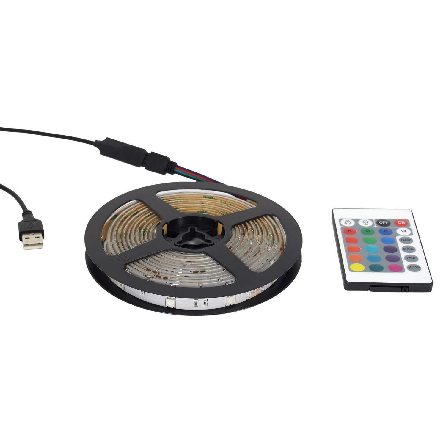 LED strip med fjernbetjening - RGB - 5 meter