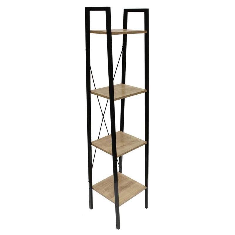 Standing Shelf, Wood and Metal 4 Levels