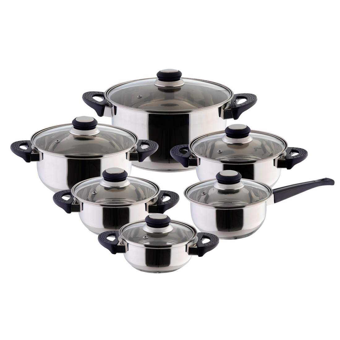 Kastrullset i Rostfritt Stål - 6 Stycken | Hem & Hobby - Hem & Hushåll - Kök - Köksredskap - Kastruller - Kastrullset | Pryloteket