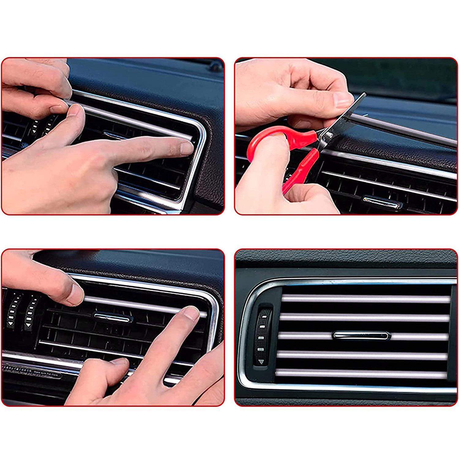 10x dekorationer til bilens luftventiler - Sølv