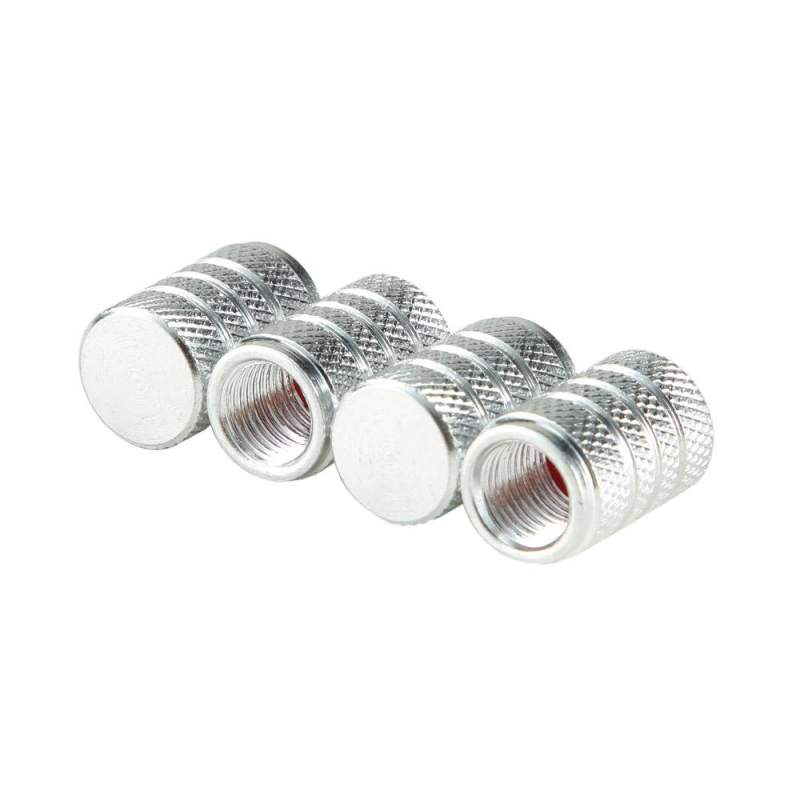 4x Valve caps for Car, Aluminum Silver eStore