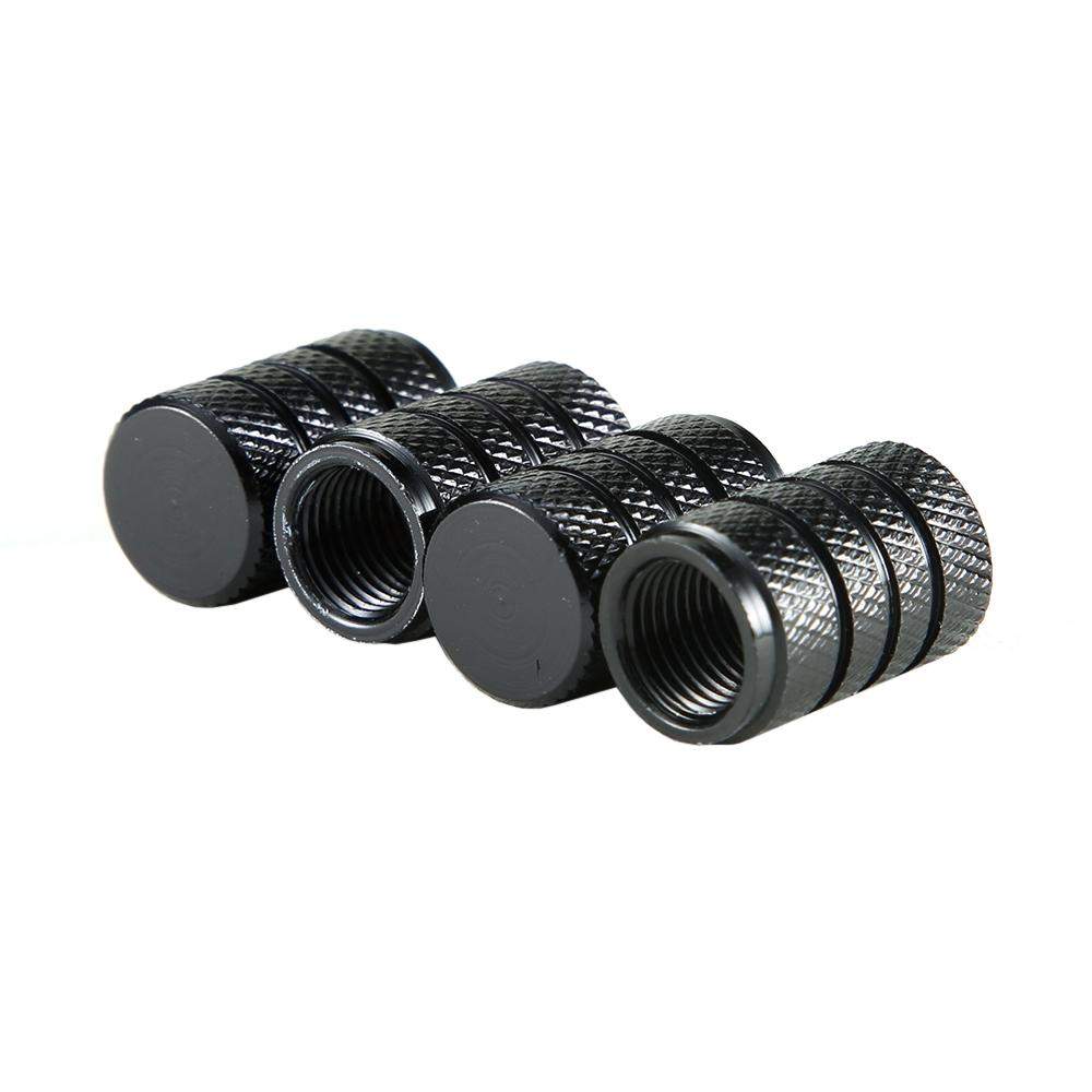 4x Venttiilikorkit Autoon, Alumiinia - Musta