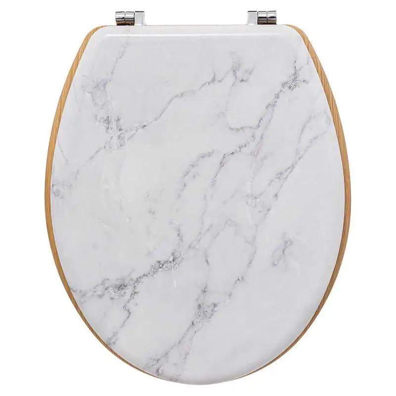 Toilet Seat Wood and White Marble eStore