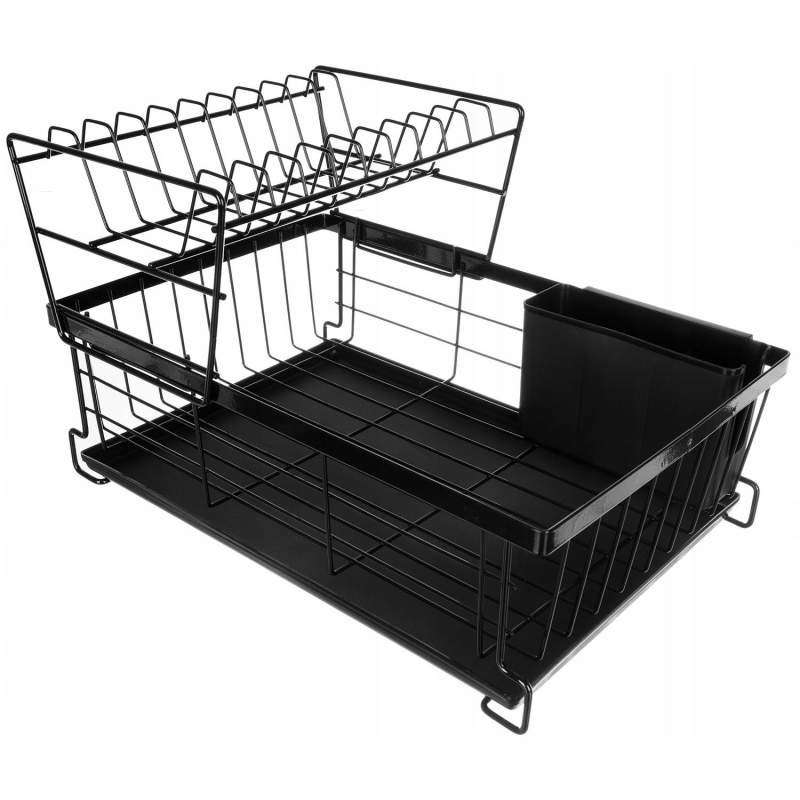 Dish rack in 2 levels Black Design eStore