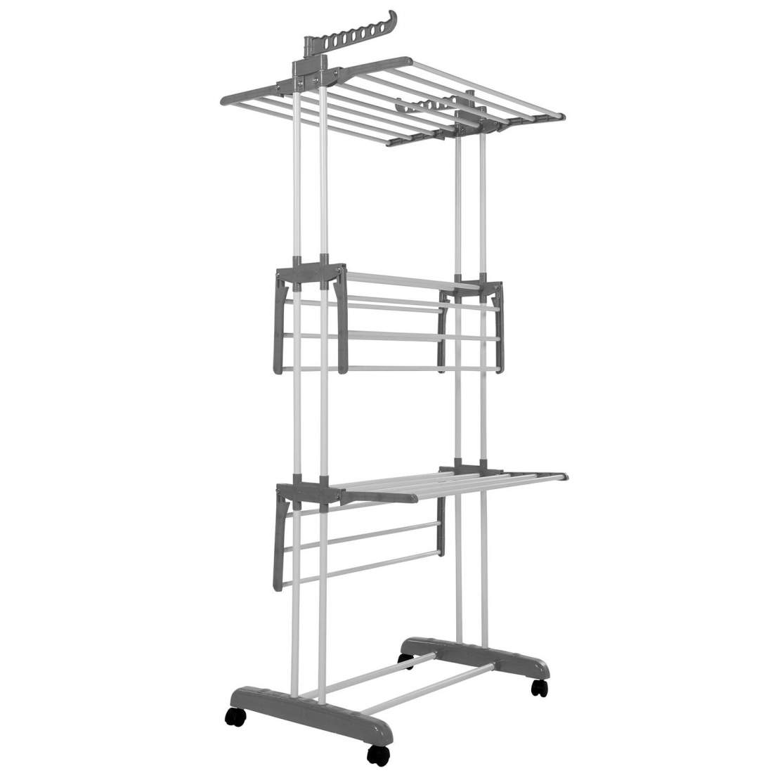 Drying rack with wheels and foldable shelves eStore