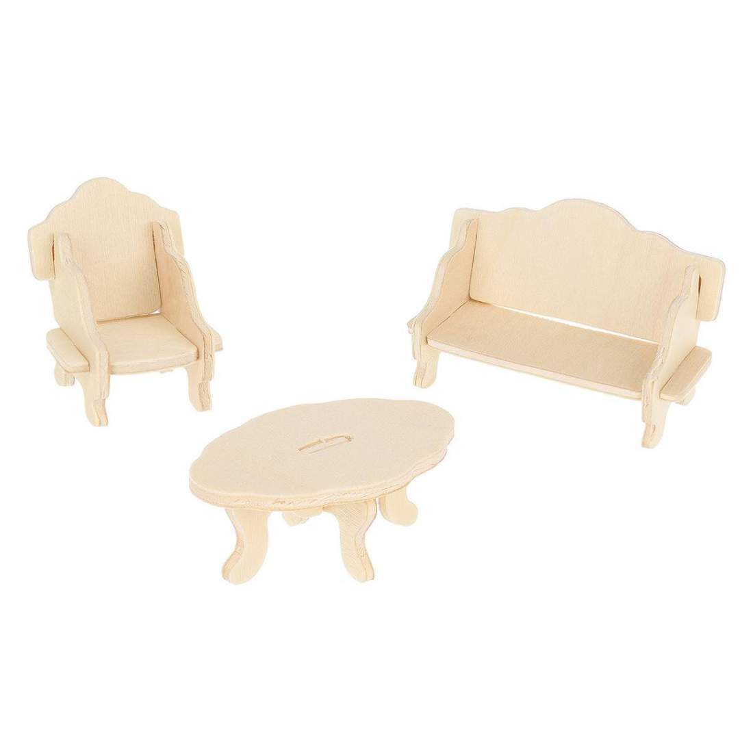 Furniture for Dollhouses, Wood 34 Parts eStore