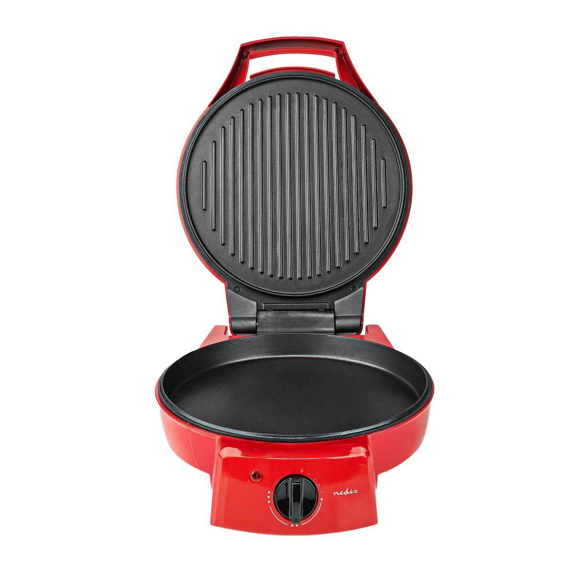 Alternativ bild 1 för Nedis FCPM100FRD - pizza maker/grill - red black