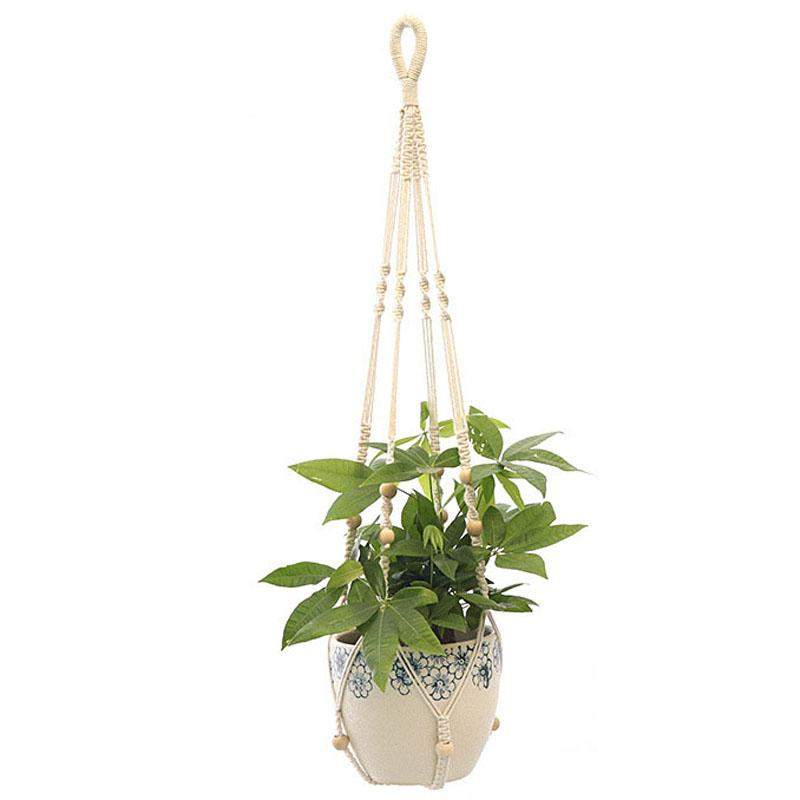 Hængekurv i Macramé - Planteophæng - 90 cm