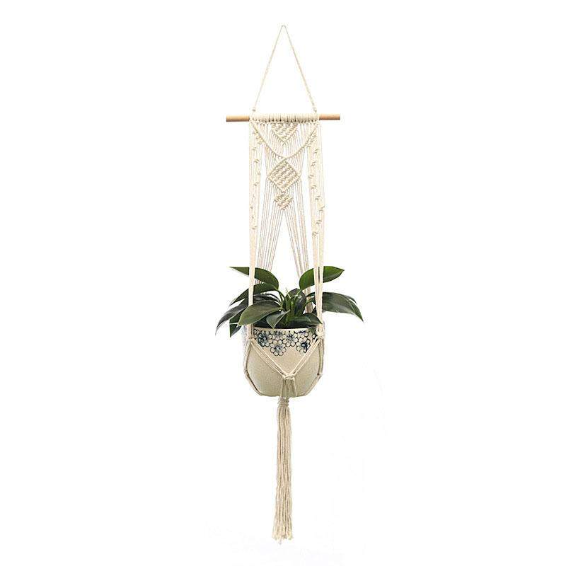 Hængekurv i Macramé - Planteophæng - 105 cm