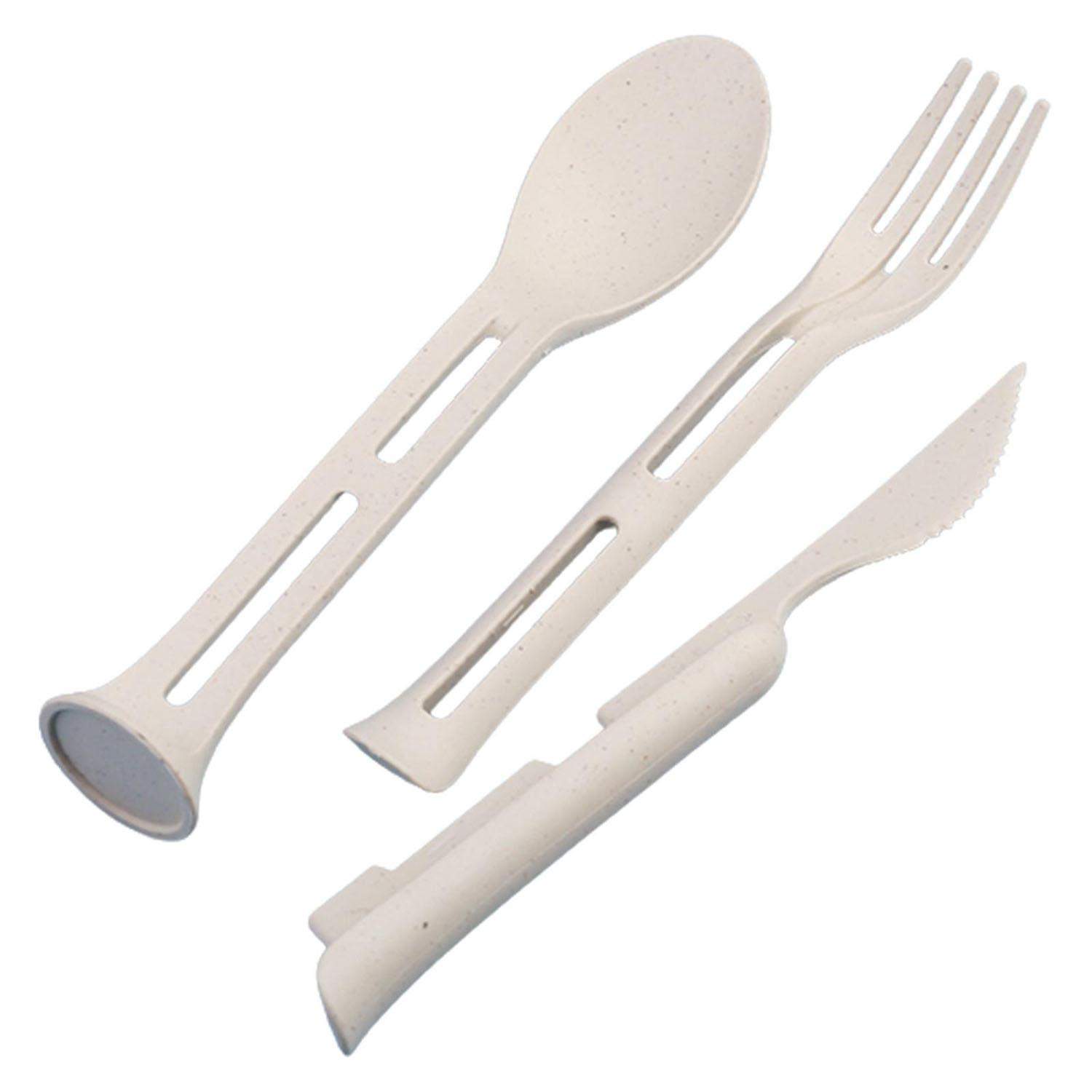 Resebestick, 3 delar - Beige | Hem & Hobby - Hem & Hushåll - Kök - Servering - Bestick | Pryloteket