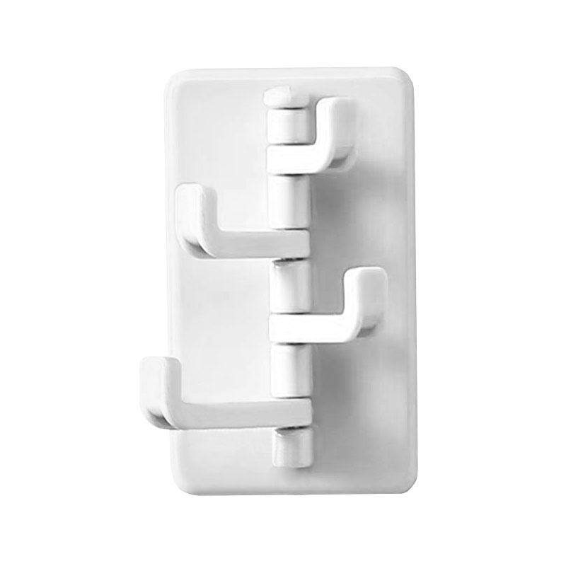 Itsekiinnittyvä seinäkoukku, 4 koukkua - Valkoinen