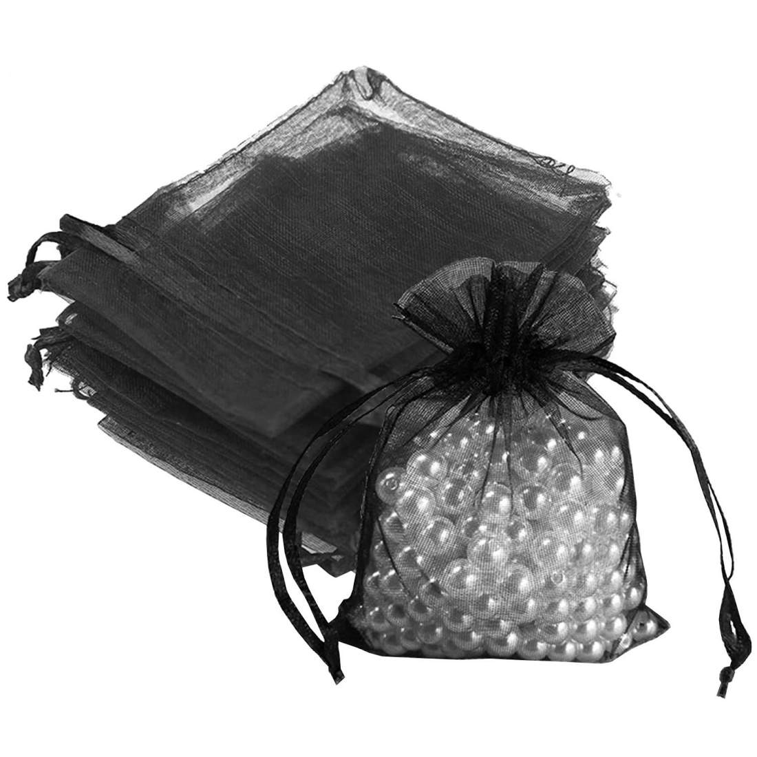 50x Presentpåsar / Organzapåsar - Svart | Hem & Hobby - Hem & Hushåll - Förvaring & Organisering | Pryloteket