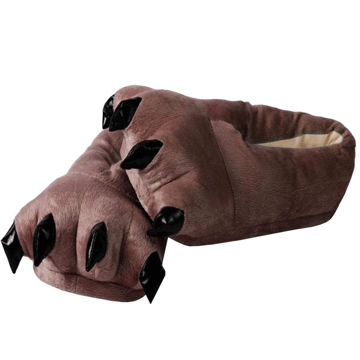 Bløde hjemmesko med kløer, brun - str. 39-45