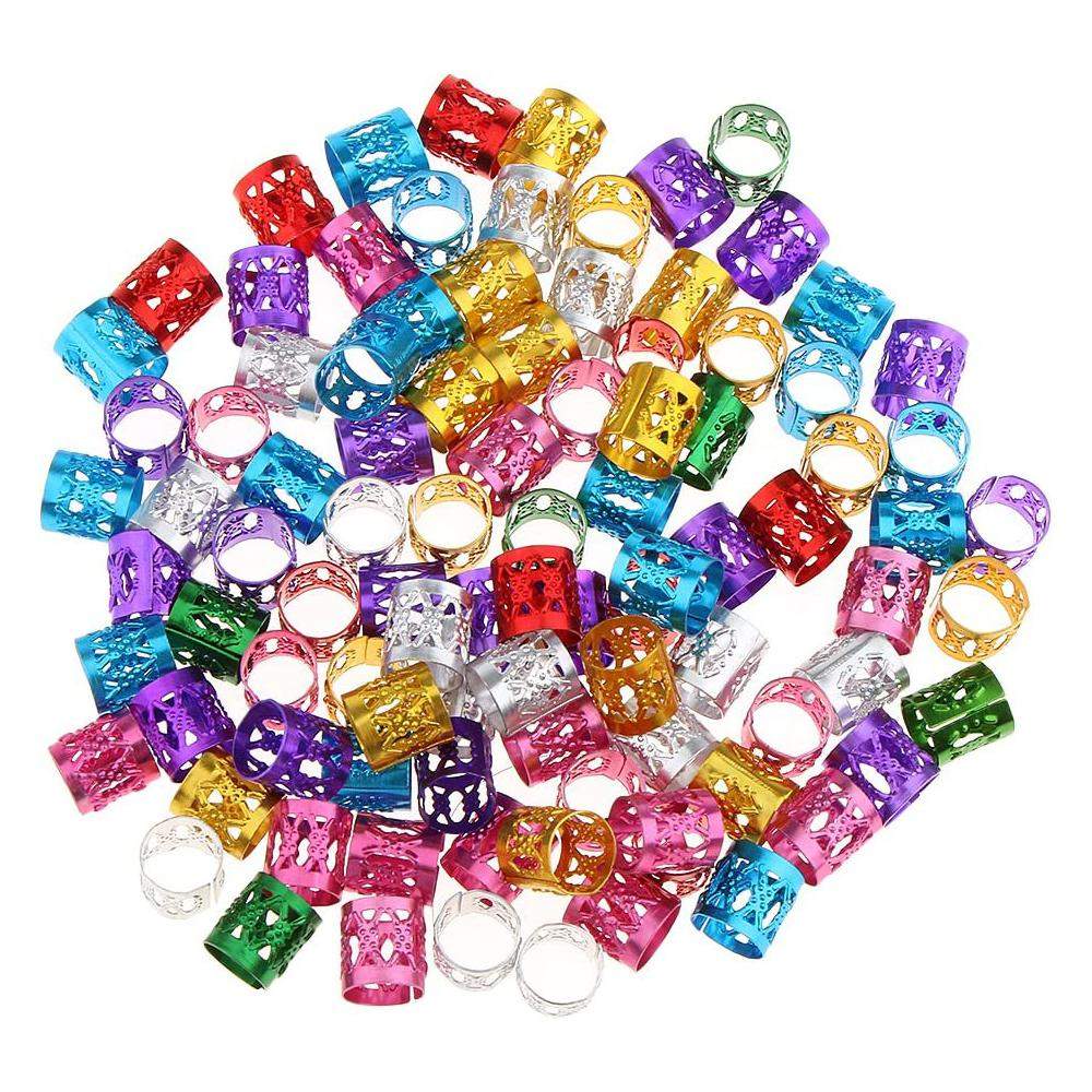 100x hårperler til fletninger og dreadlocks