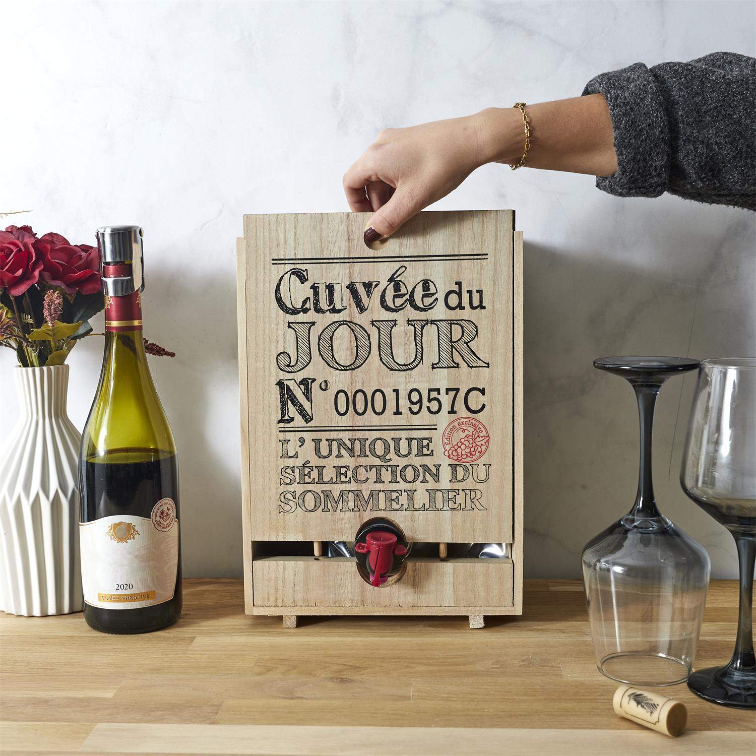 Trälåda för Bag-in-box-vin - 5 Liter | Hem & Hobby - Fest & Underhållning - Dryckestillbehör | Pryloteket