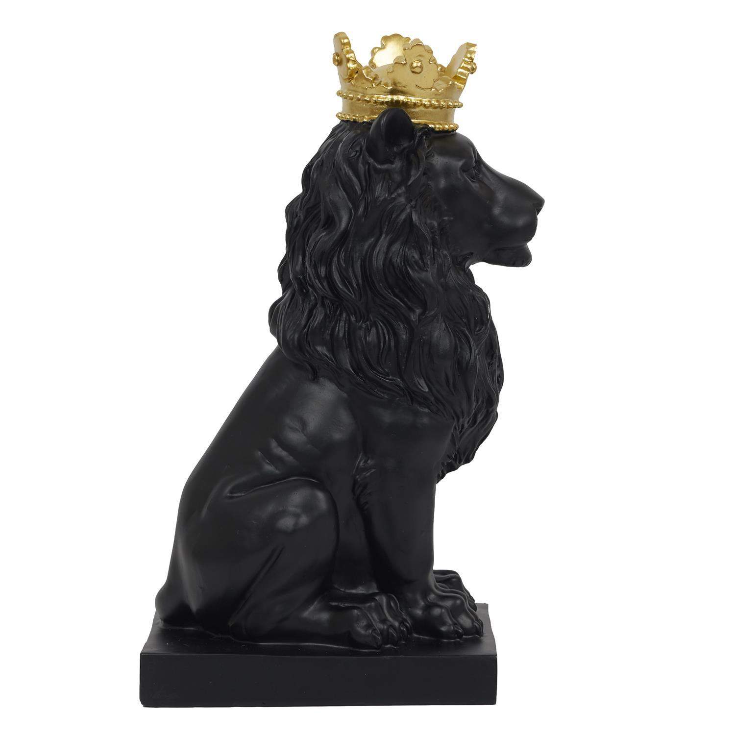 Lion Statue with Gold Crown Black eStore