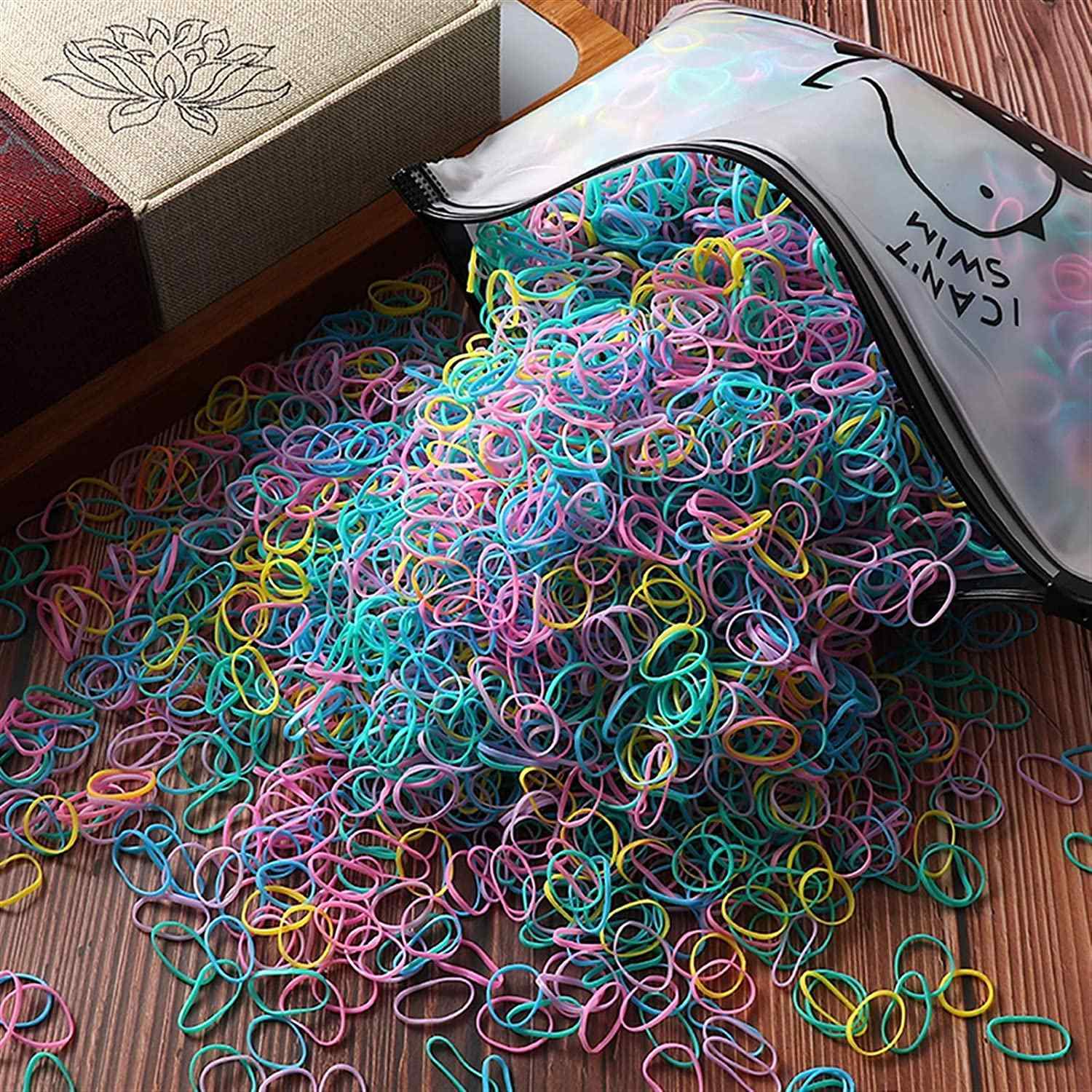 2000x små hårsløjfer - blandede farver