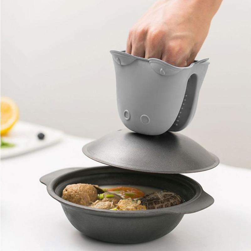 Uunikäsine silikonista, krokotiili - harmaa