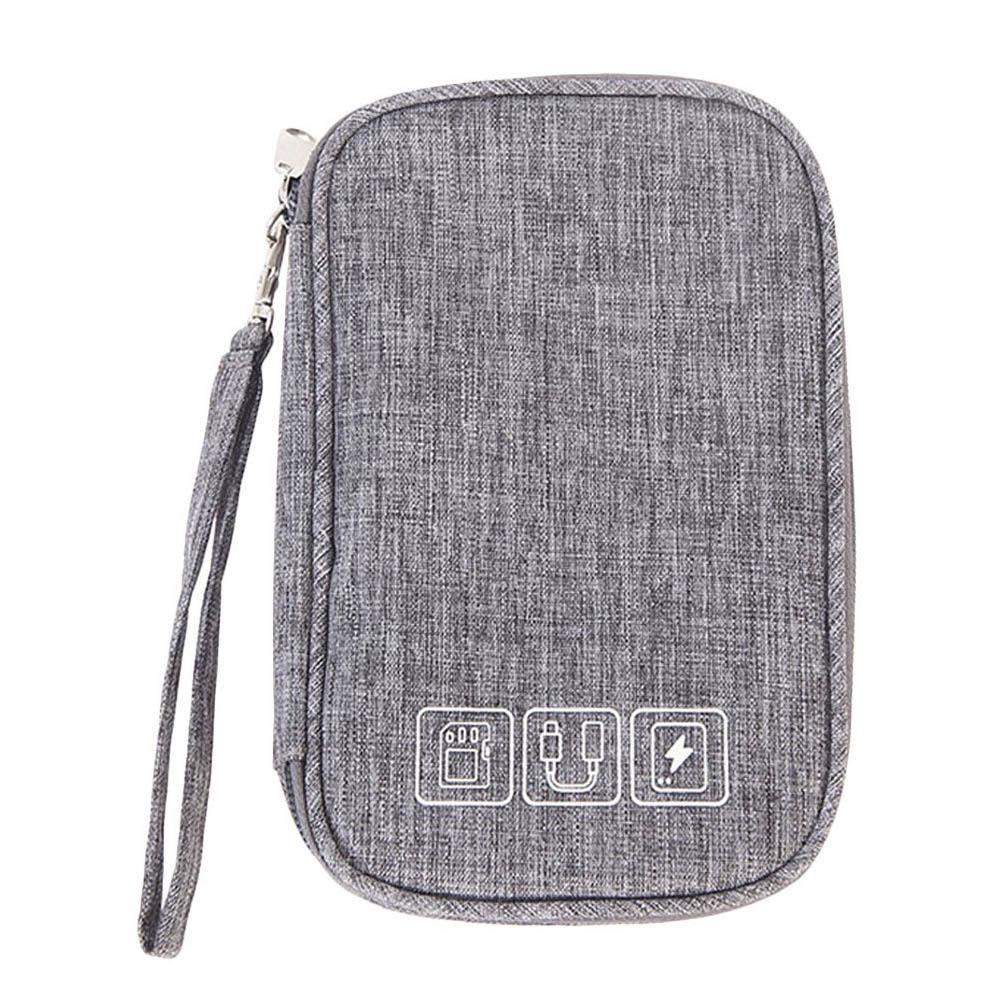 Säilytyslaukku elektroniikan tarvikkeille - harmaa