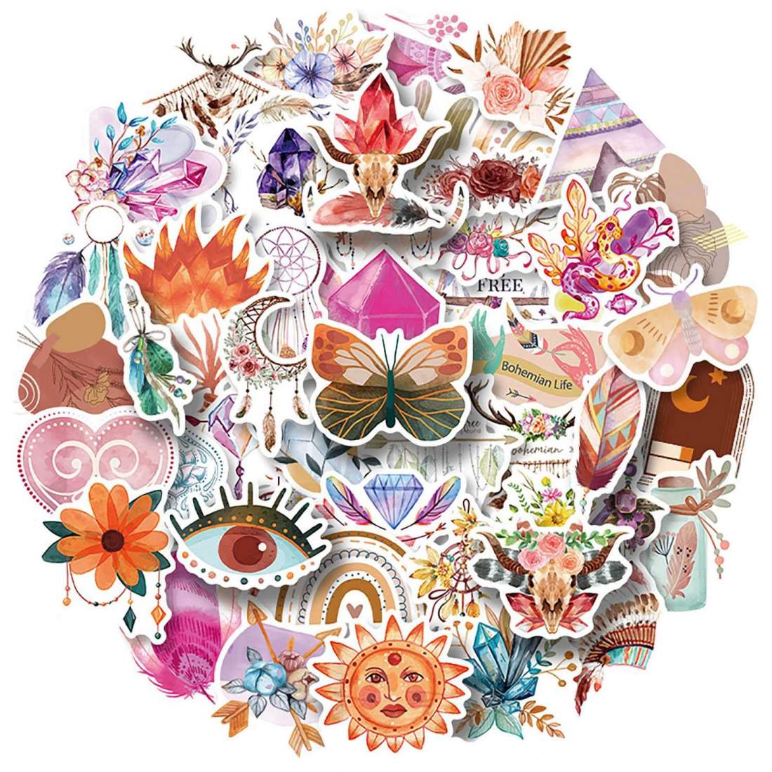 50x Klistermärken - Bohem | Leksaker & Spel - Leksaker - Rittillbehör & Pyssel - Klistermärken | Pryloteket