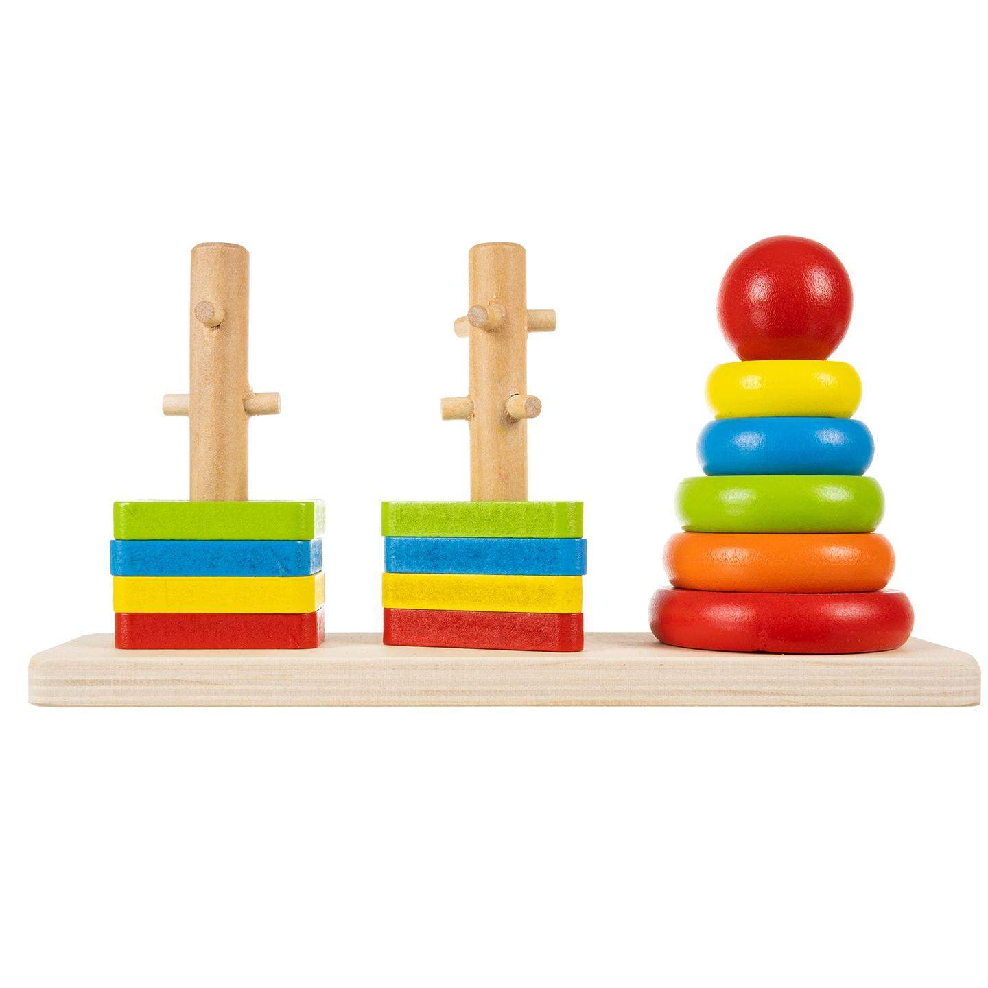 Stacking toy with different shapes in wood