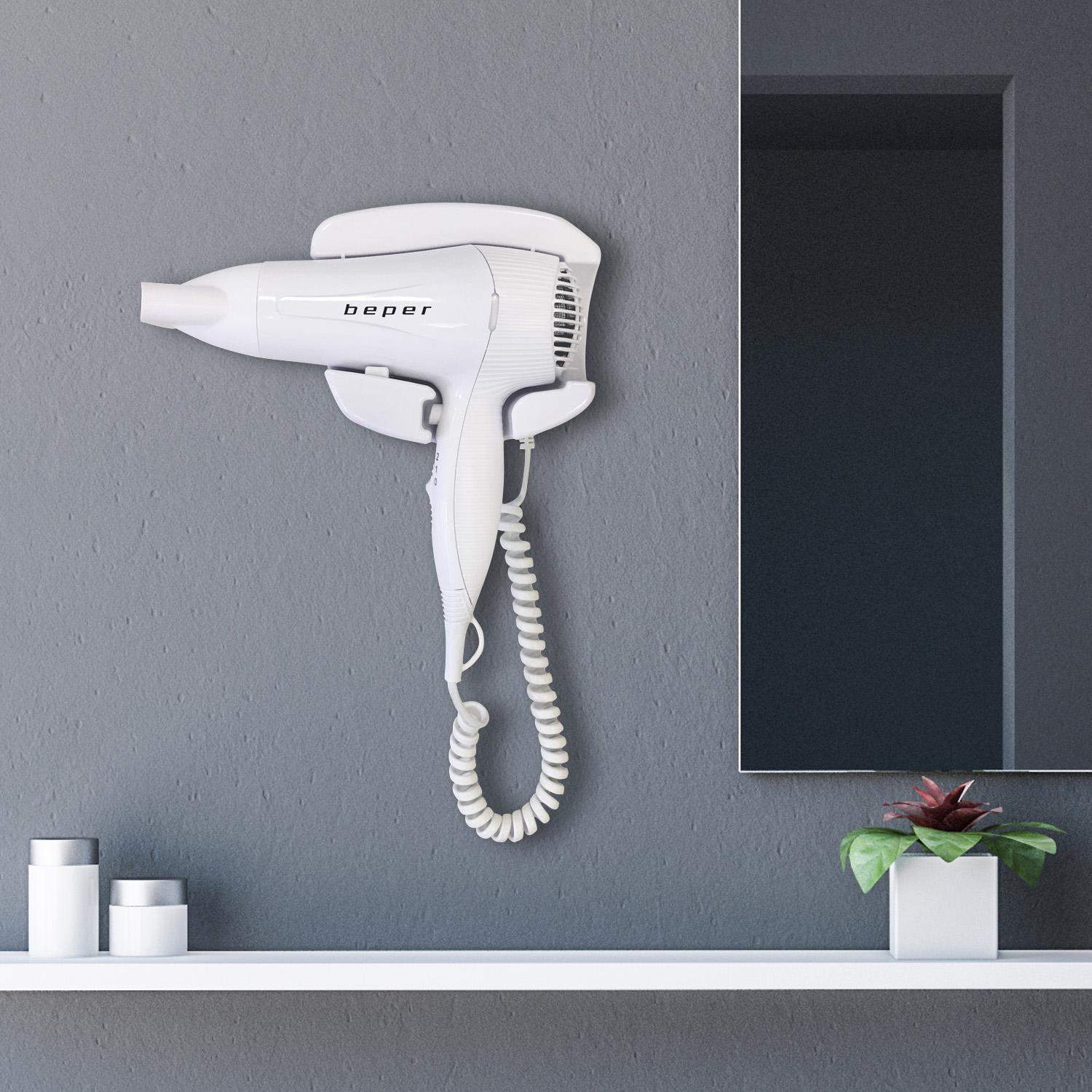 Vægmonteret hårtørrer - Hvid