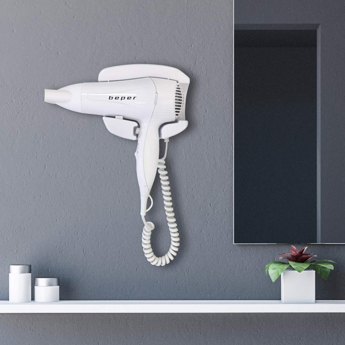 Väggmonterad Hårtork - Vit | Hälsa & Skönhet - Hårvård & Styling | Pryloteket