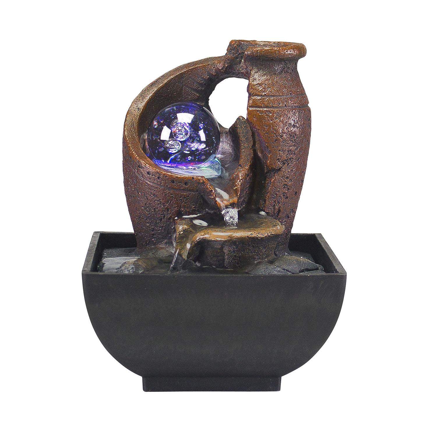 Bordfontæne med LED-lampe