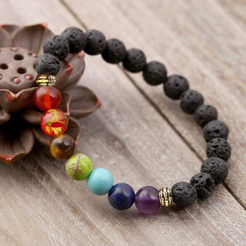 7 Chakra Lava Stone Diffuser Bracelet